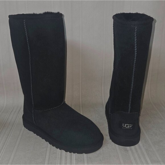 UGG Australia KIDS Black Classic Tall Suede Sheepskin Boots Size US 3 NEW #5229 - Picture 2 of 11